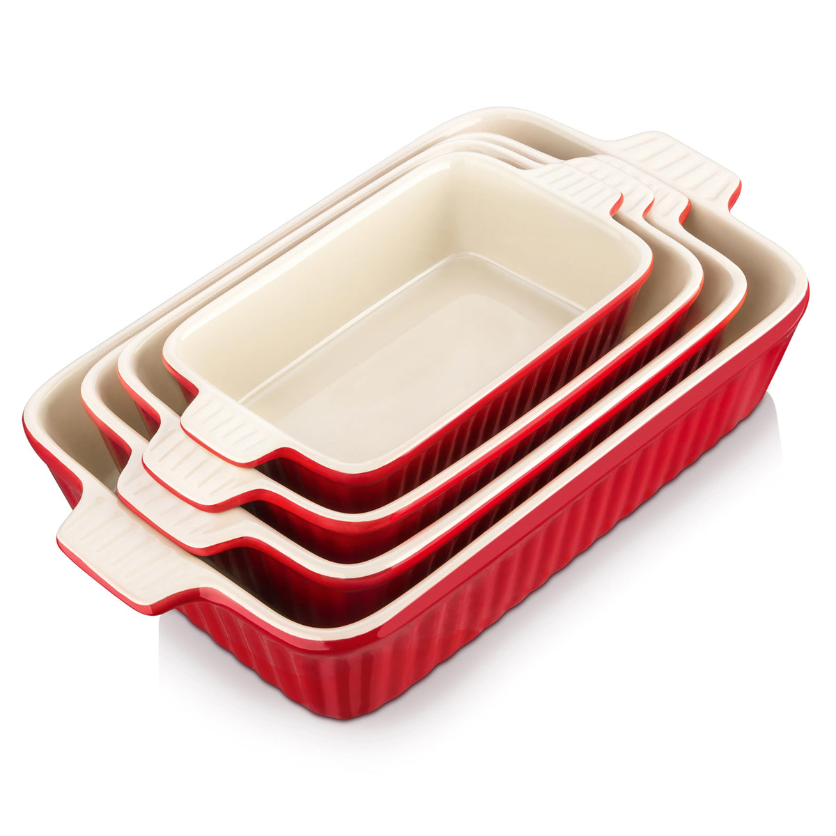 MALACASA bakeware set with four rectangular pans for oven use