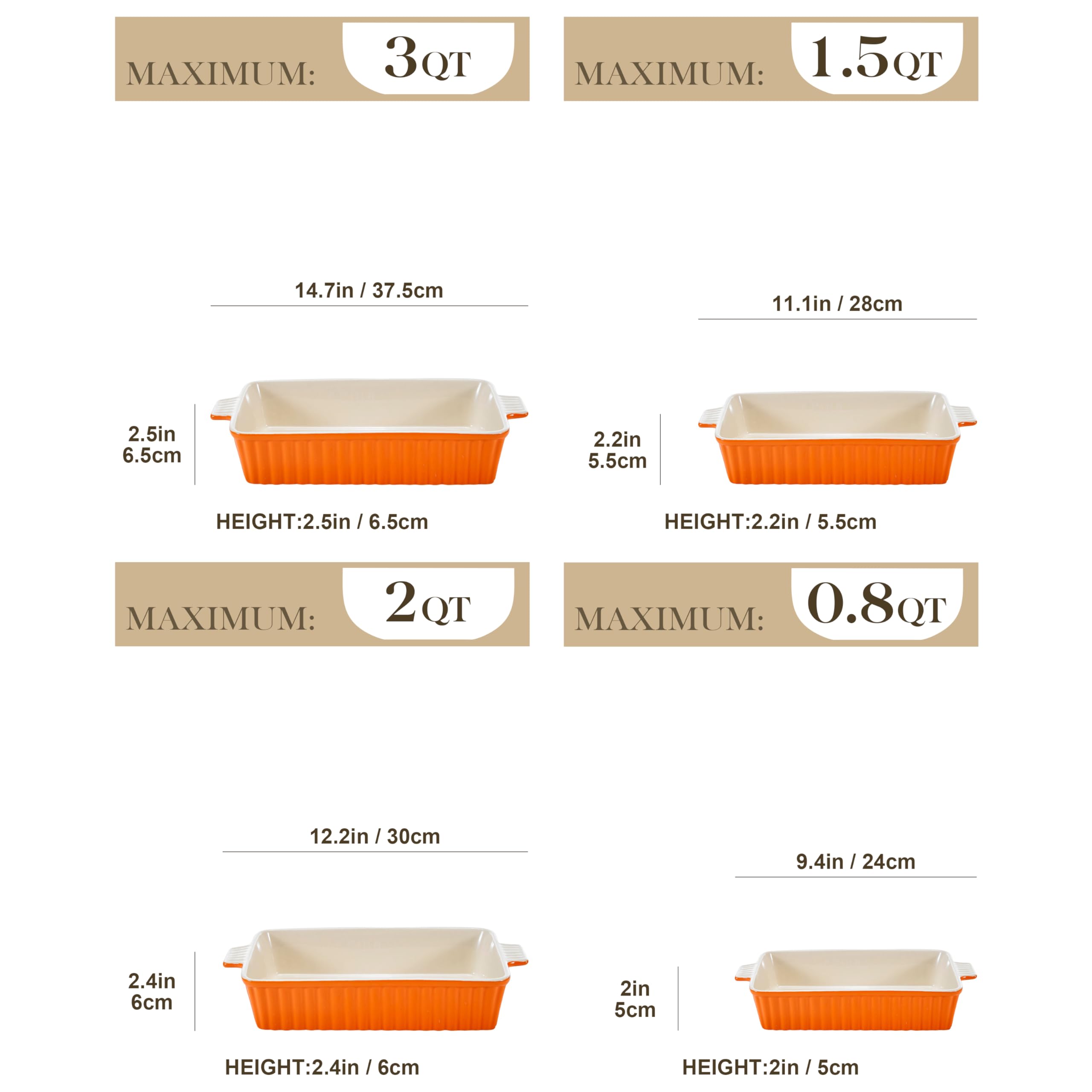 MALACASA 14.7-inch rectangle pan for large casseroles and sheet tasks.