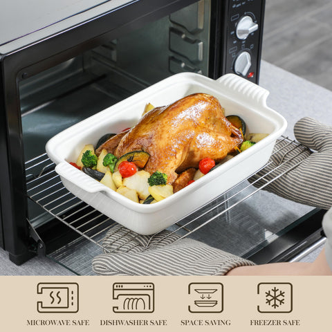 MALACASA baking dish with lid and handles for simple serving