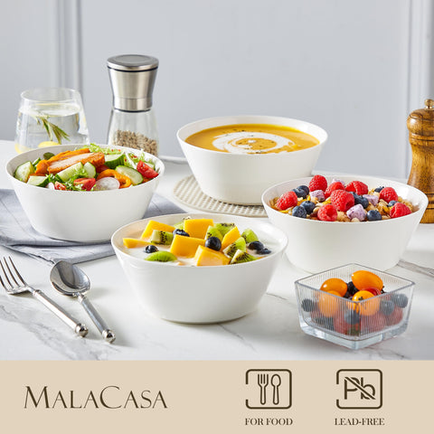 MALACASA bowls stacked for compact storage and cabinet organization