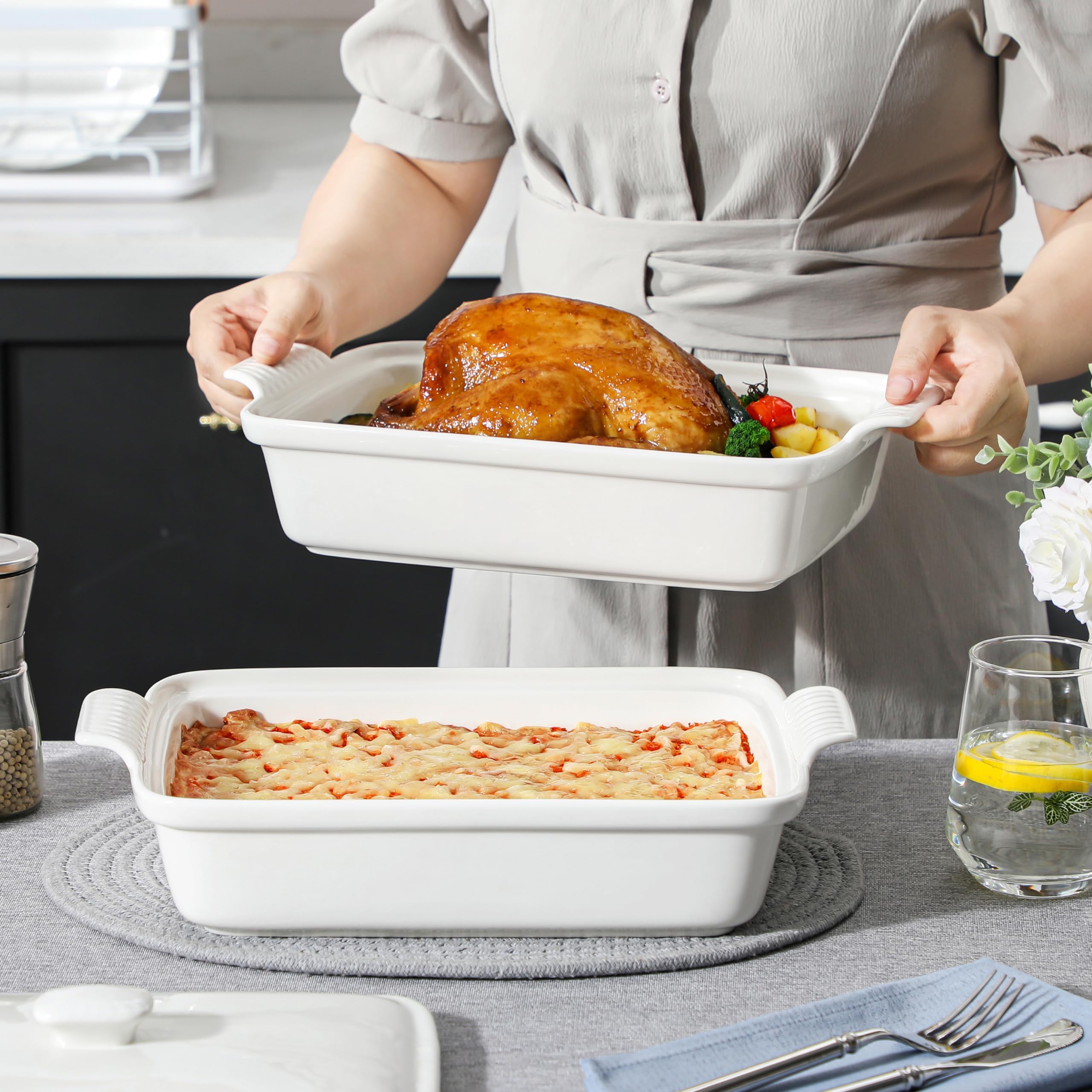 MALACASA casserole dish with glossy finish that fits modern kitchens