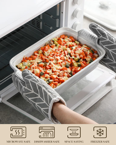 MALACASA porcelain casserole with glossy glaze for easy cleaning.