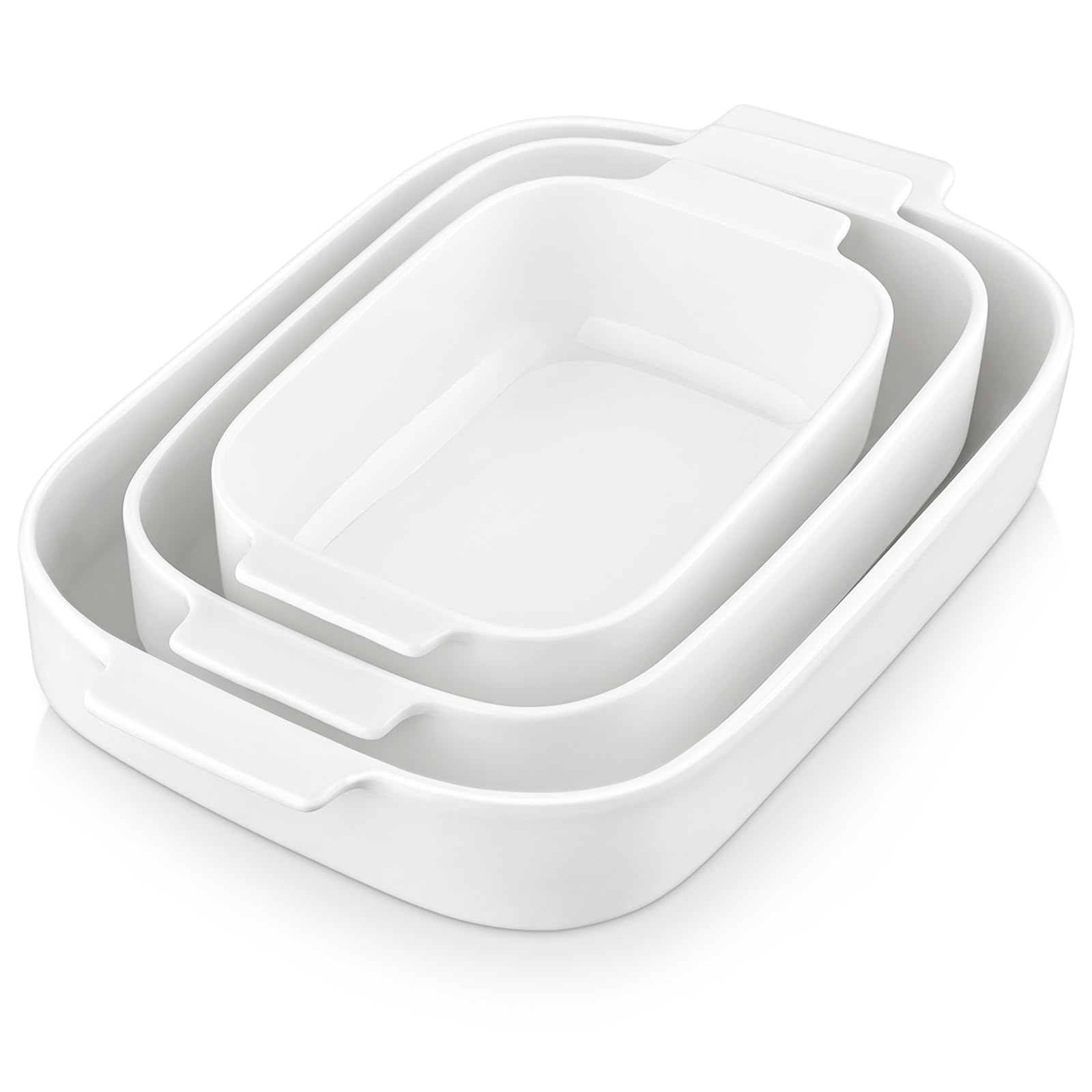 MALACASA 13-8 inch casserole set for family-sized casseroles and even baking