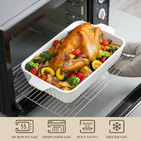 Dishwasher-safe glaze keeps surfaces clean after meals.
