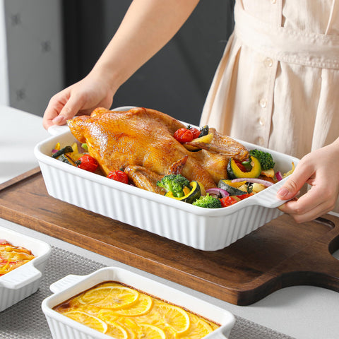 Gift-ready packaging makes MALACASA bakeware a thoughtful housewarming present.