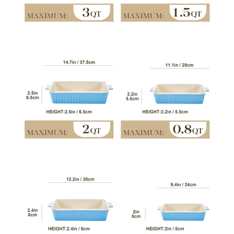 Malacasa 12-2 inch blue dish, perfect for side servings and desserts.