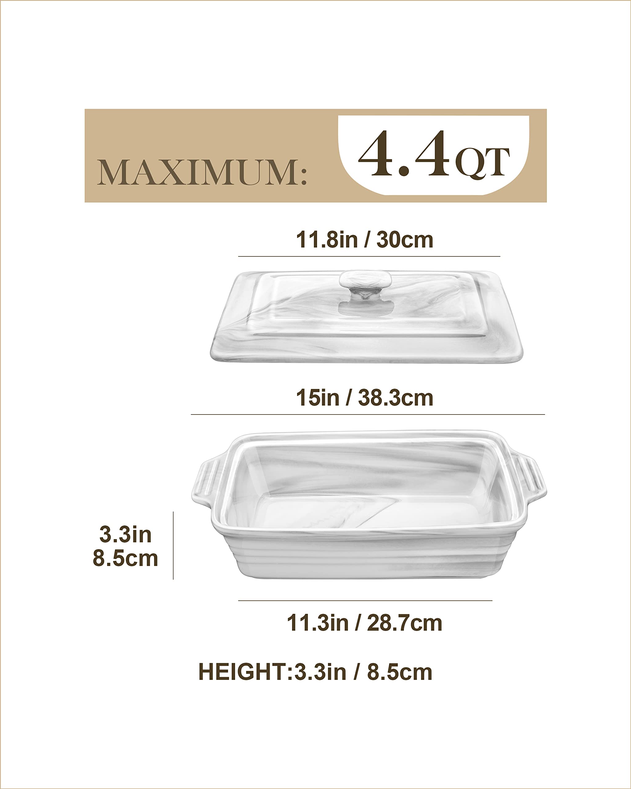 MALACASA ceramic bakeware with oven-safe design for versatile cooking