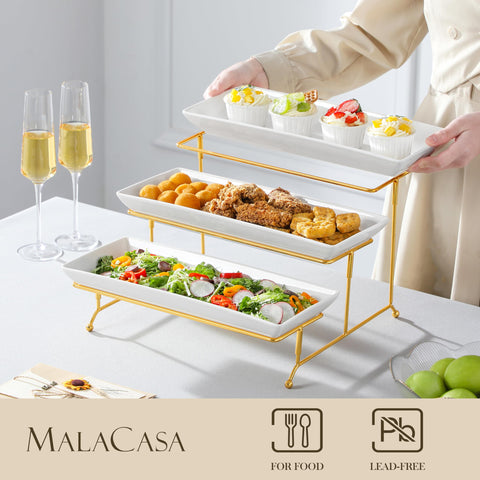 MALACASA collapsible gold metal rack showcased for compact storage