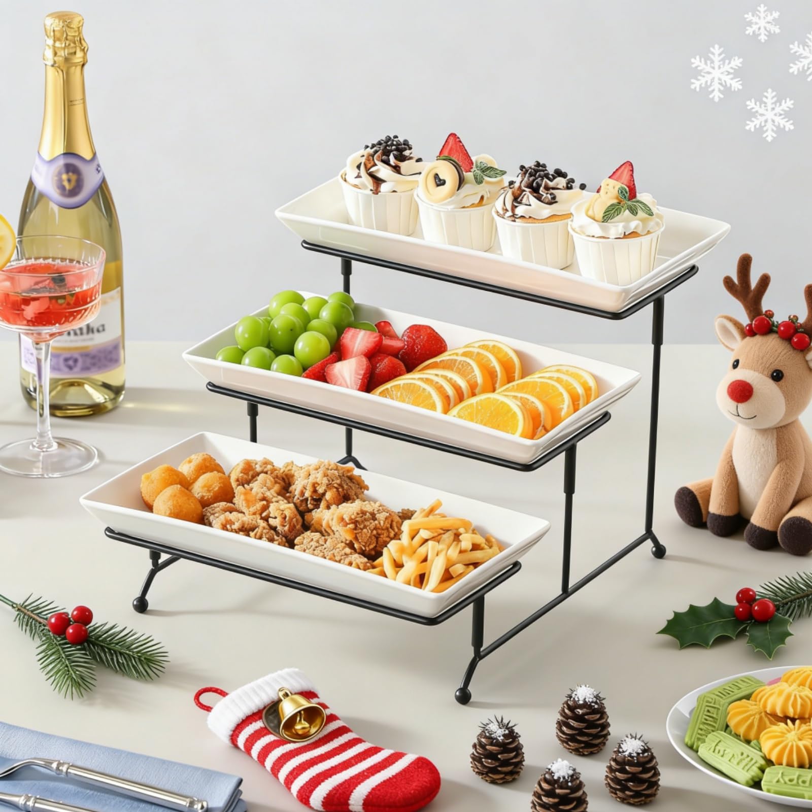 MALACASA collapsible metal rack supporting secure display.
