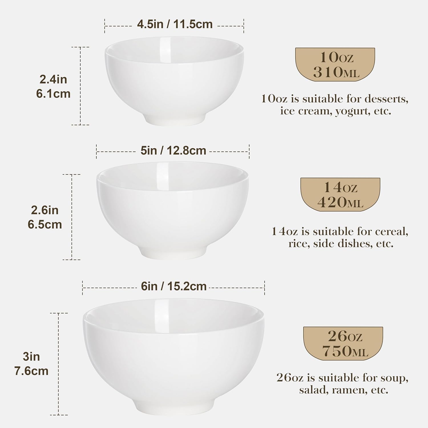 MALACASA decorative porcelain bowls, enhance kitchen decor while serving meals.