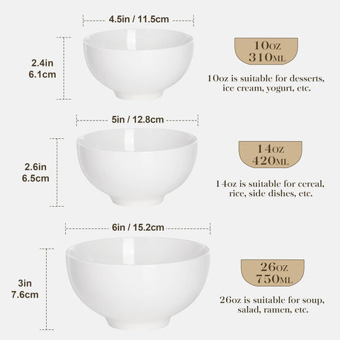 MALACASA decorative porcelain bowls, enhance kitchen decor while serving meals.