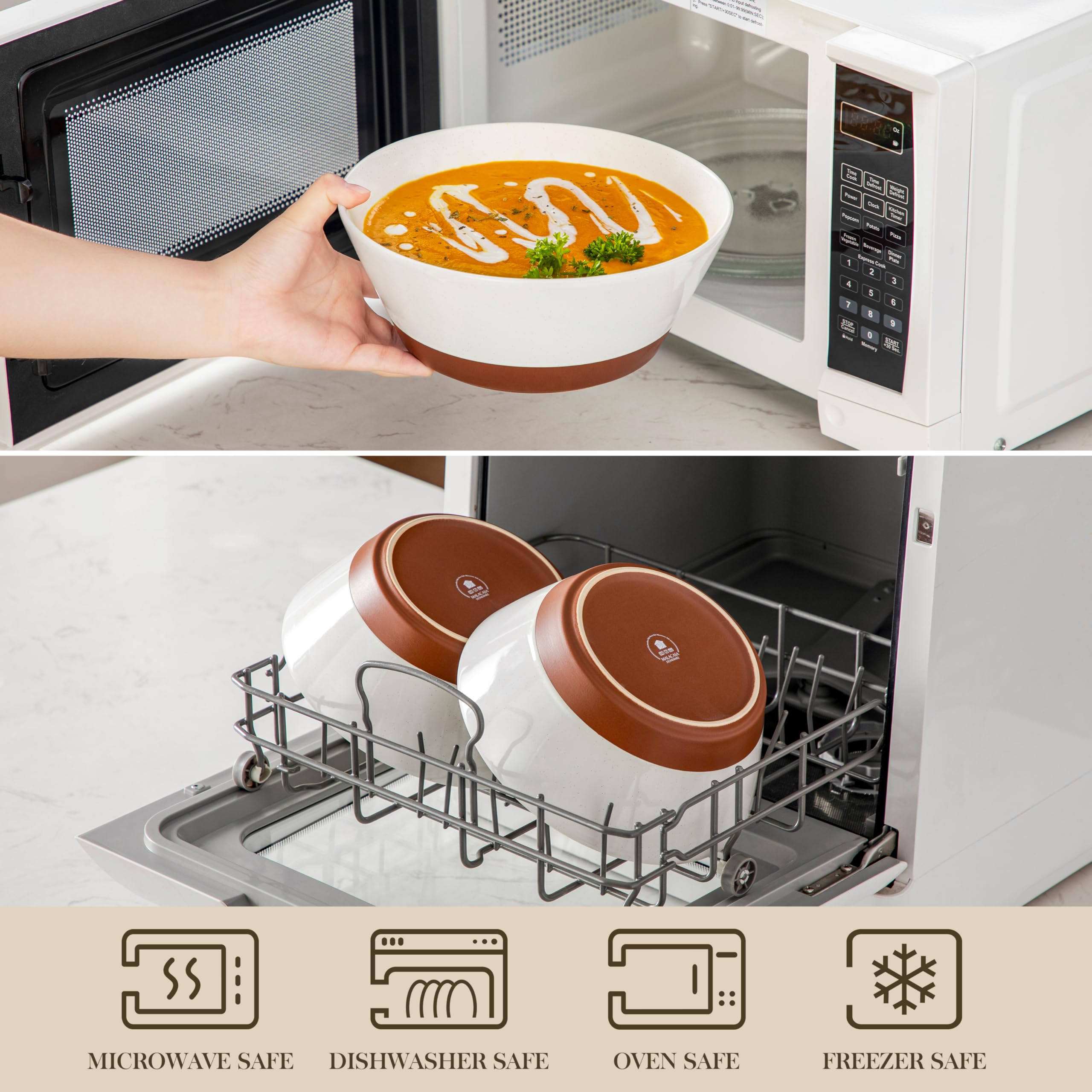 MALACASA deep bowls 60oz ideal for ramen or cereals