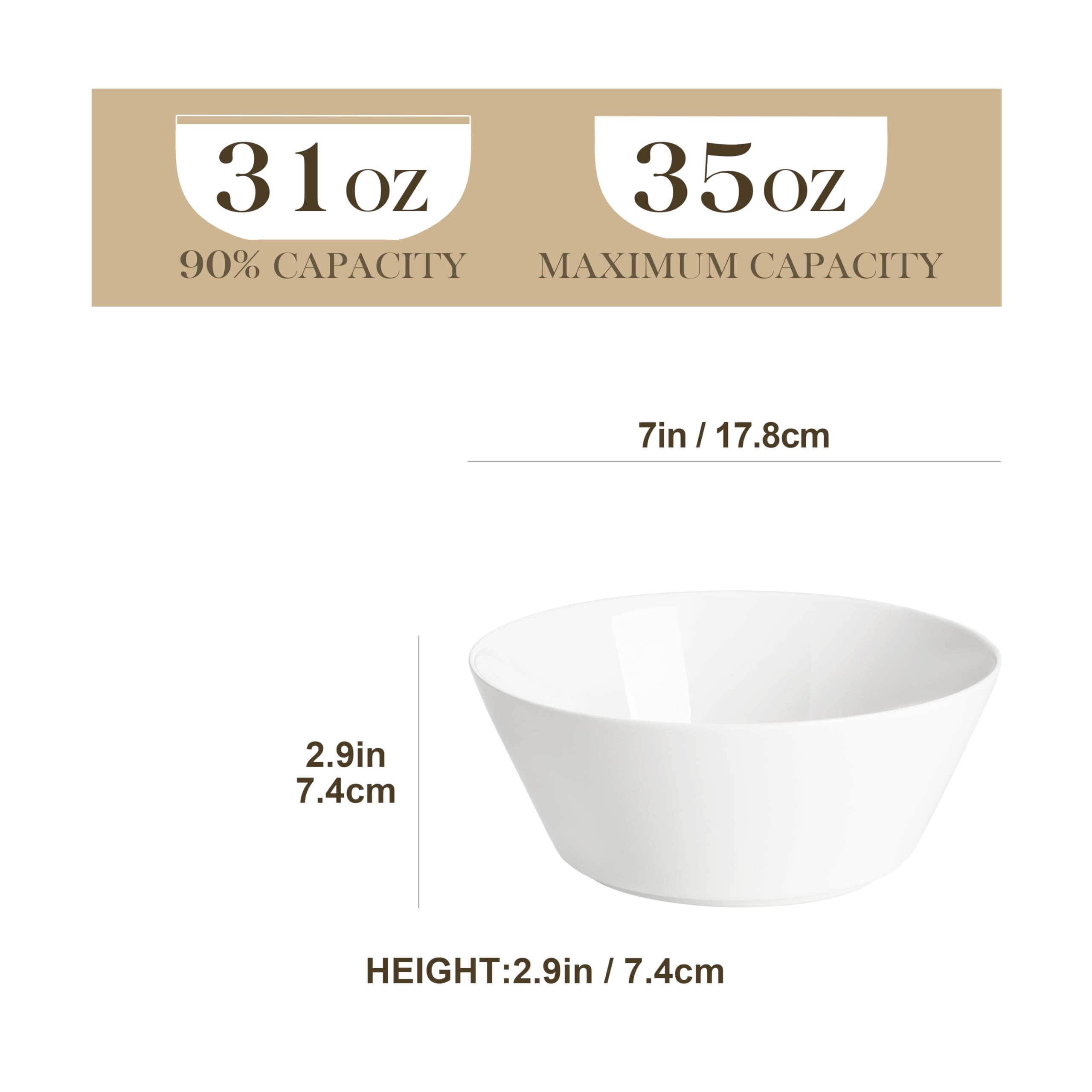 MALACASA deep porcelain bowl close-up shows sturdy rim and premium finish