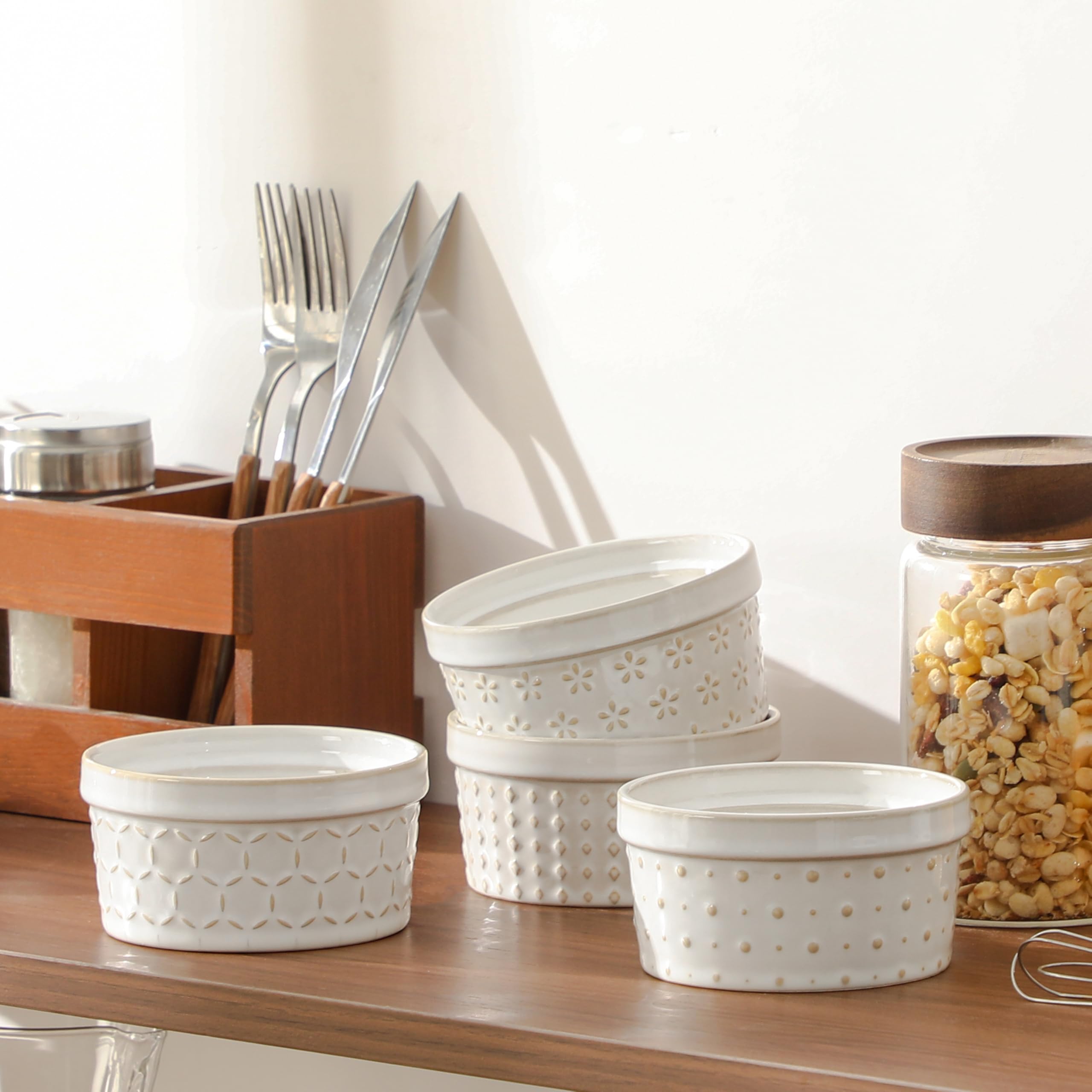 MALACASA ramekins, microwave and dishwasher safe for easy cleanup