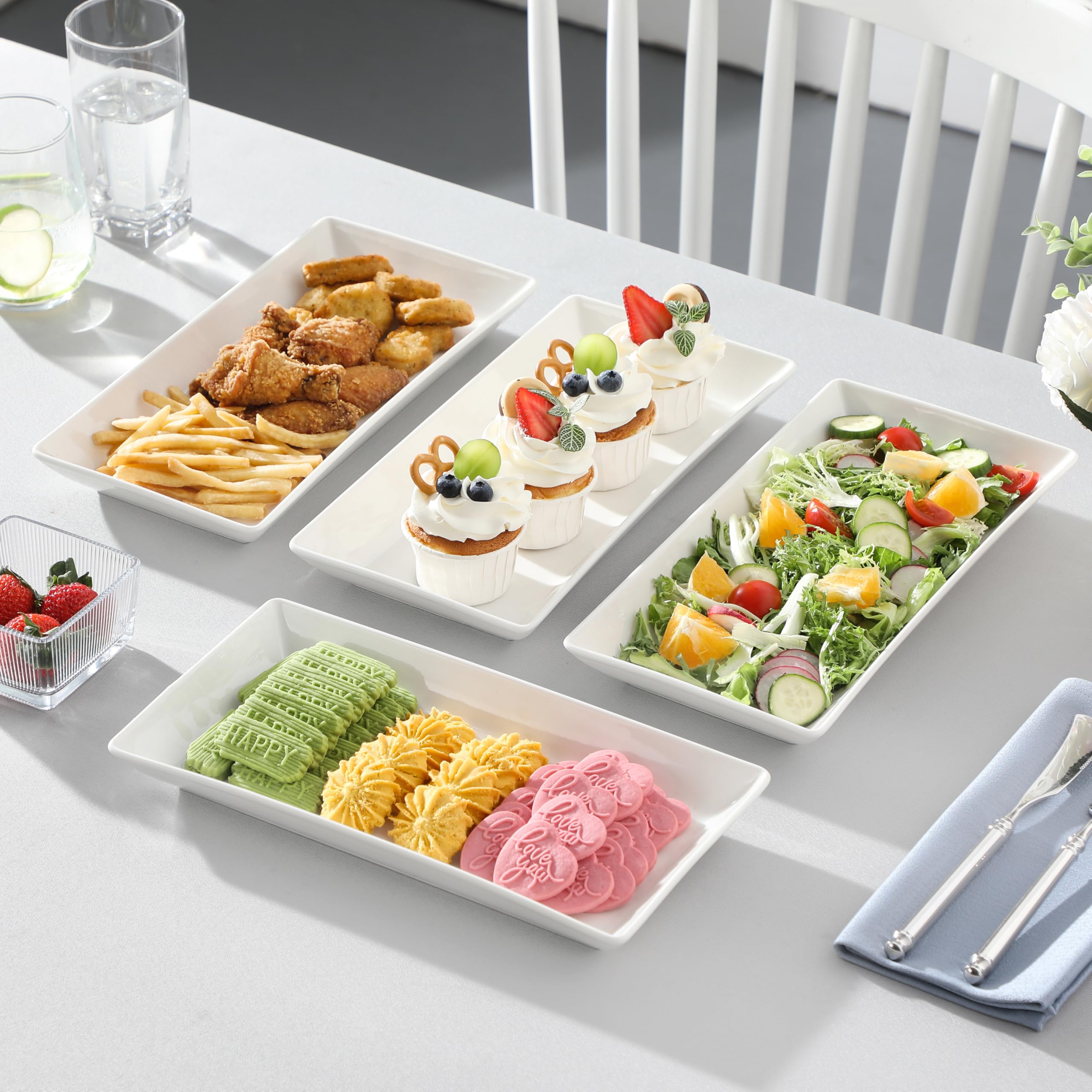 MALACASA trays are dishwasher, oven, and microwave safe.