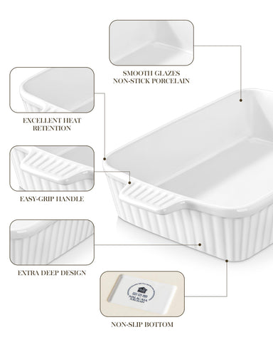 MALACASA dishwasher-safe bakeware simplifies cleanup after cooking.