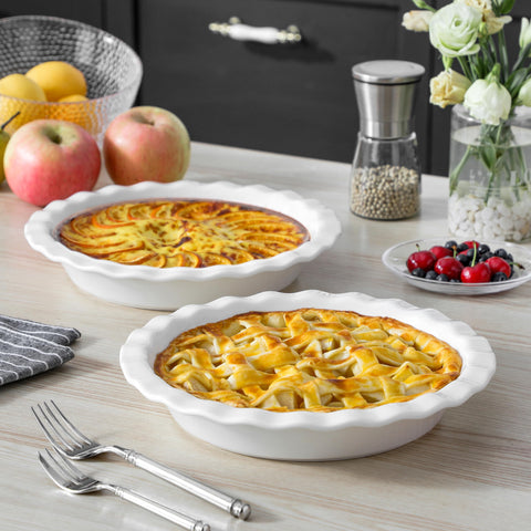 MALACASA dishwasher-safe pie pan cleans easily