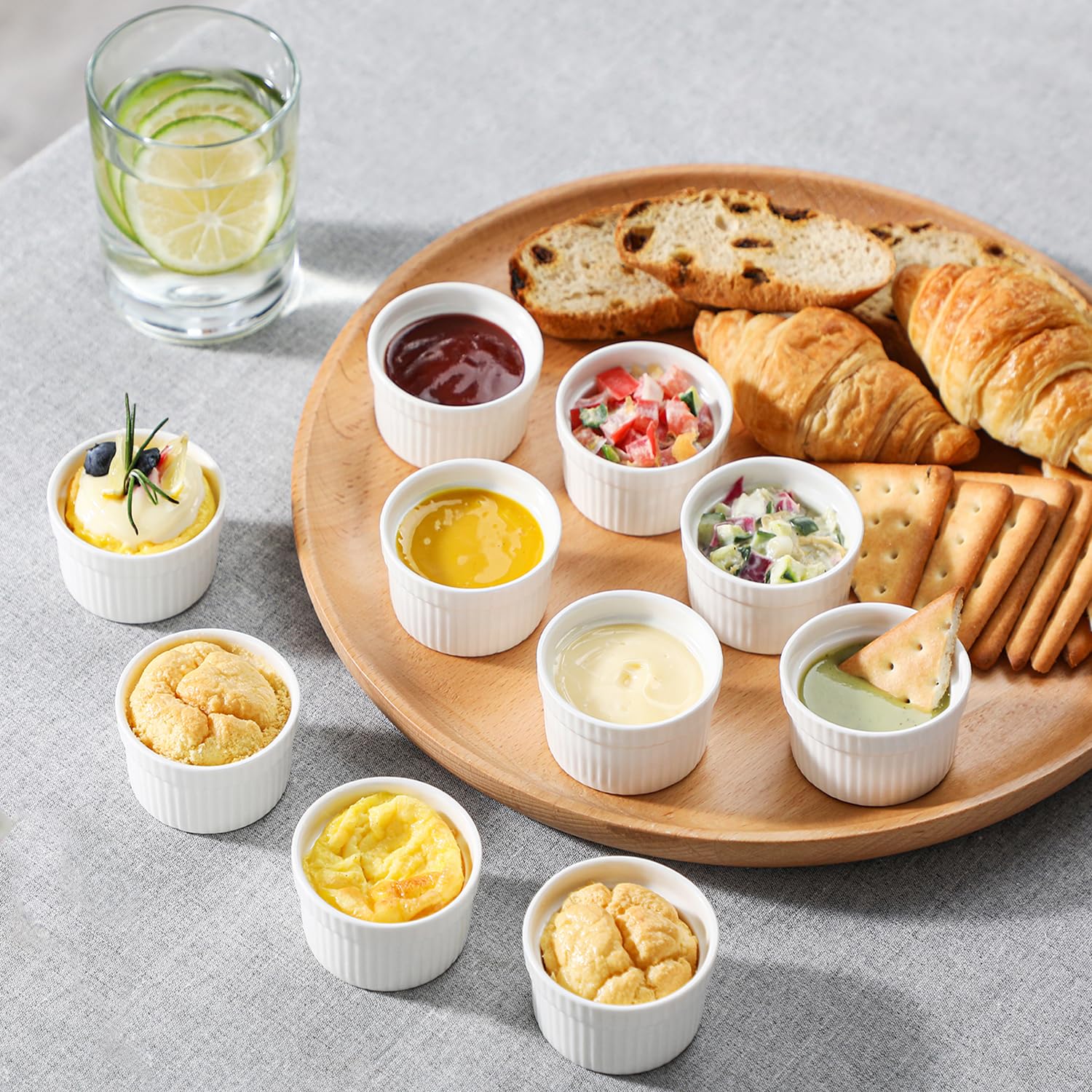 MALACASA dishwasher-safe ramekins, easy cleanup after gatherings and meals.