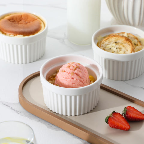 MALACASA ramekins are dishwasher safe for easy post-meal cleanup.
