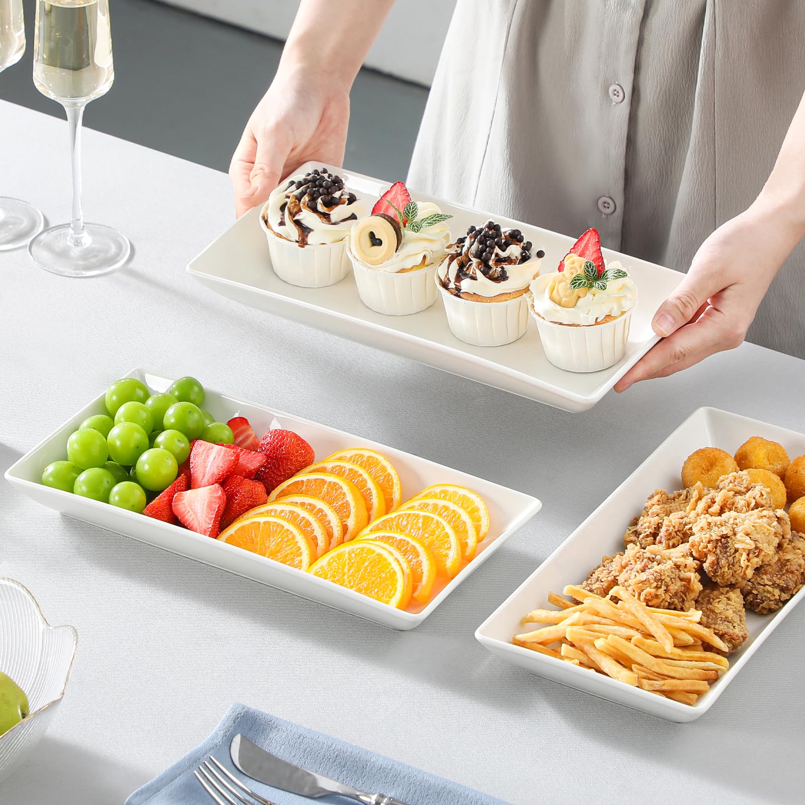 MALACASA dishwasher-safe trays for easy cleanup.