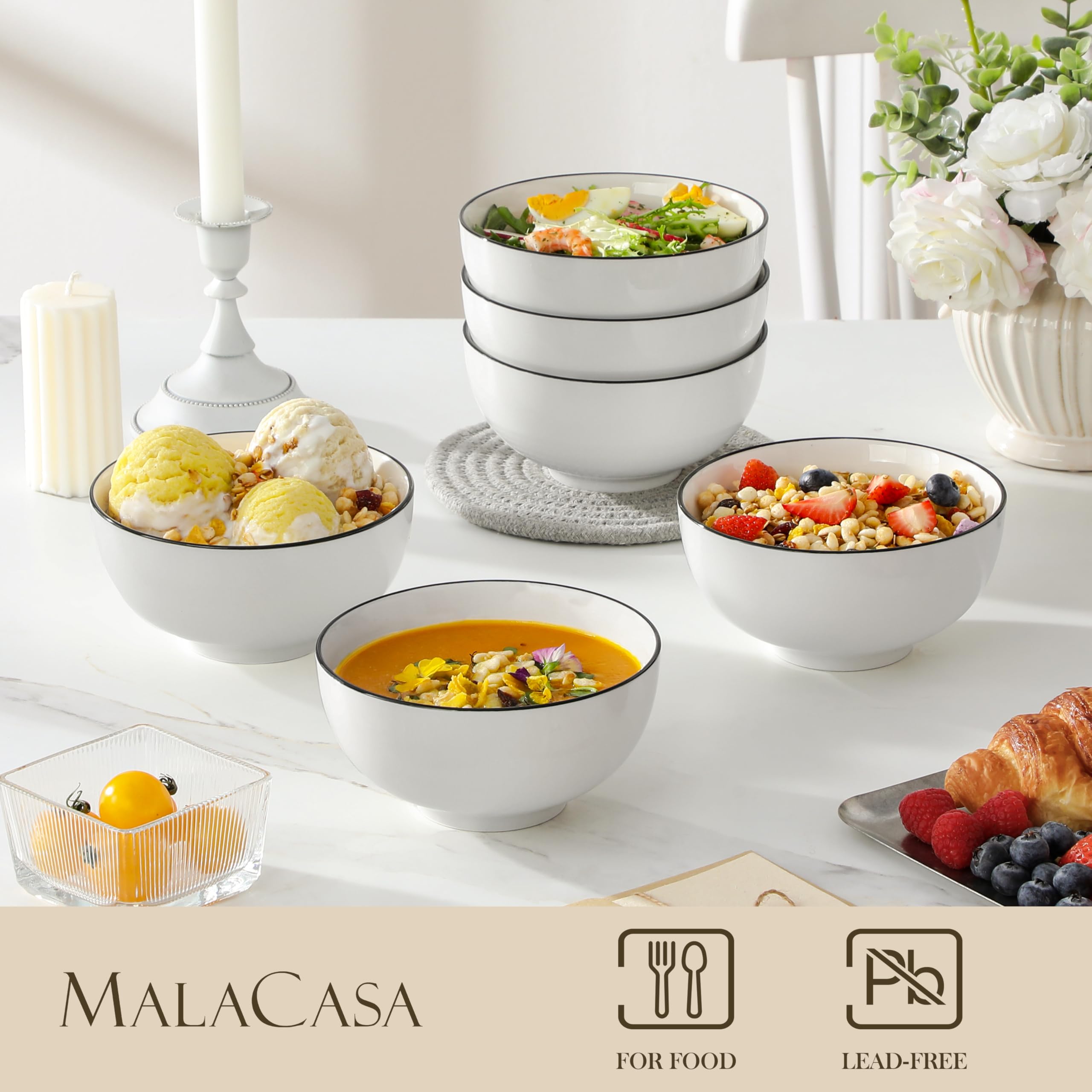 MALACASA durable kaolin-fired bowls offer reliable performance for daily dining.