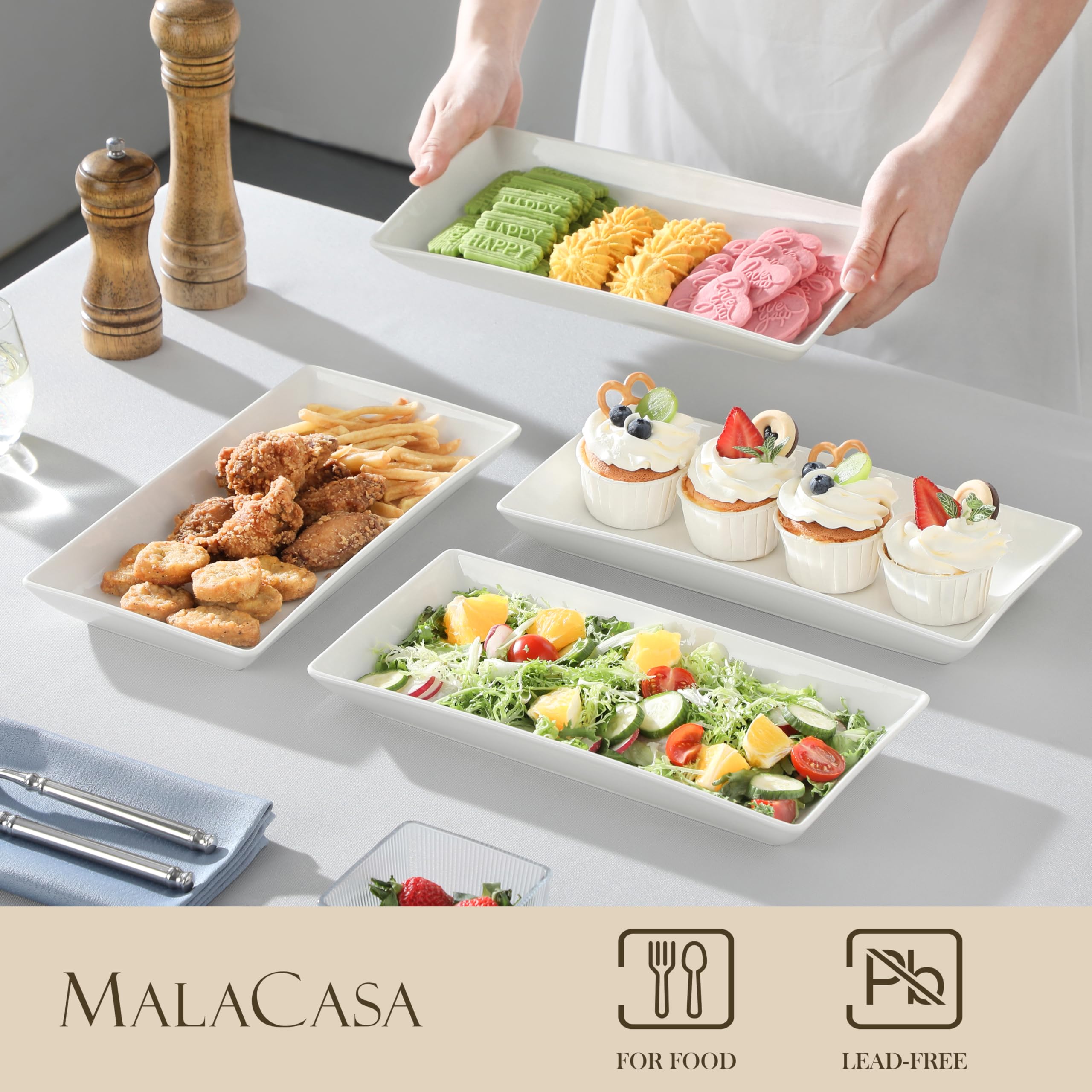 MALACASA durable porcelain resists chips and scratches for years.