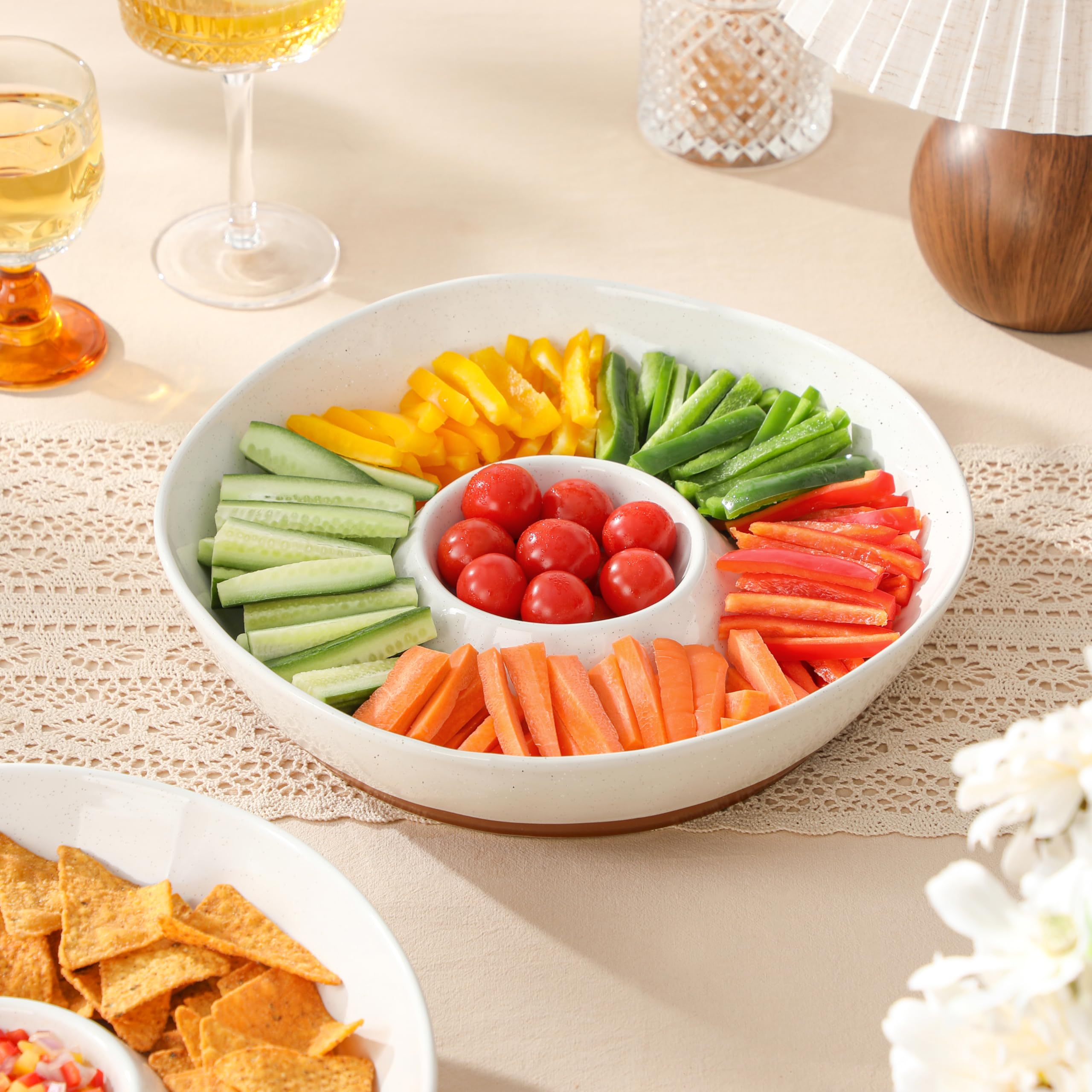 MALACASA smooth glaze surface cleans easily after entertaining