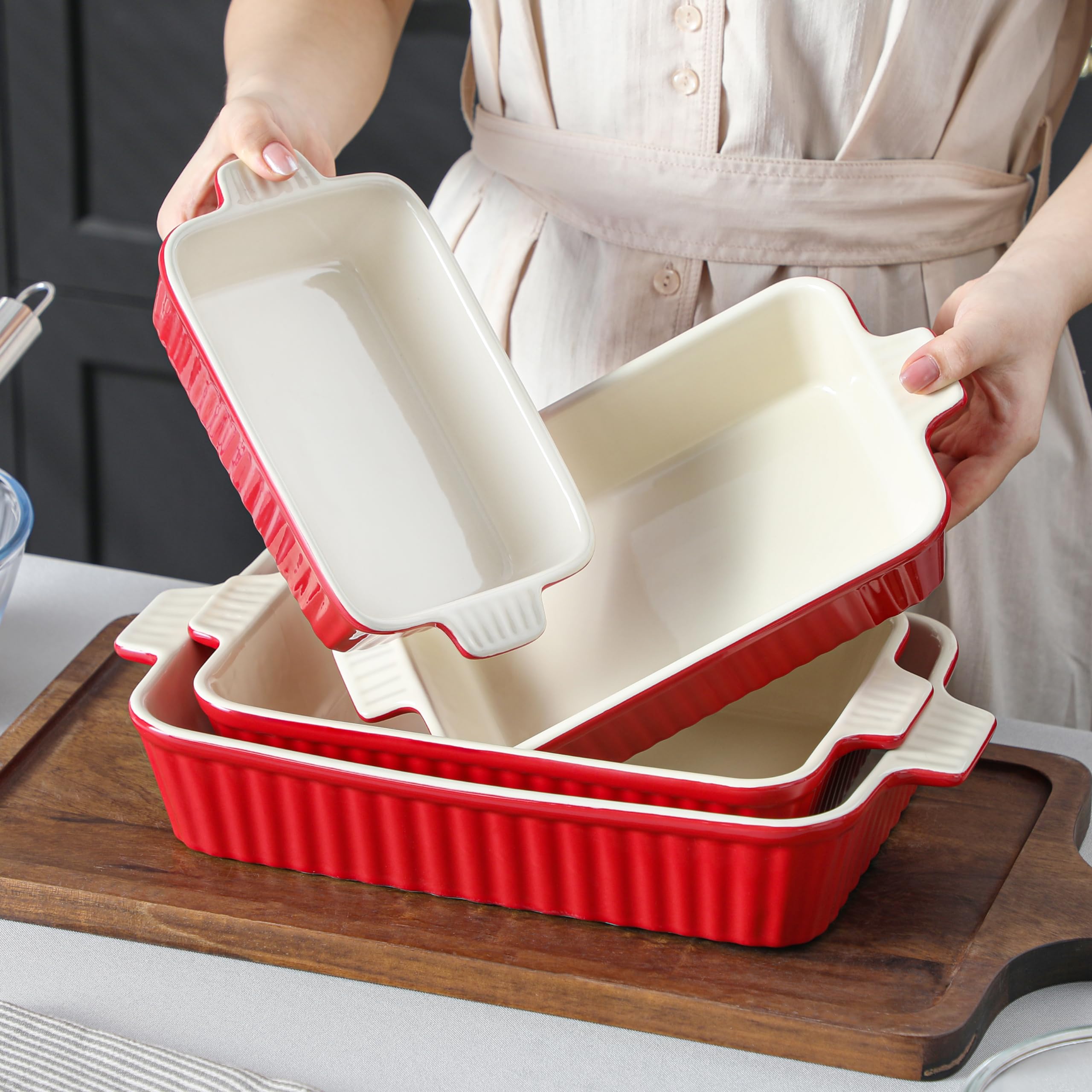 MALACASA four-size bakeware set displayed together