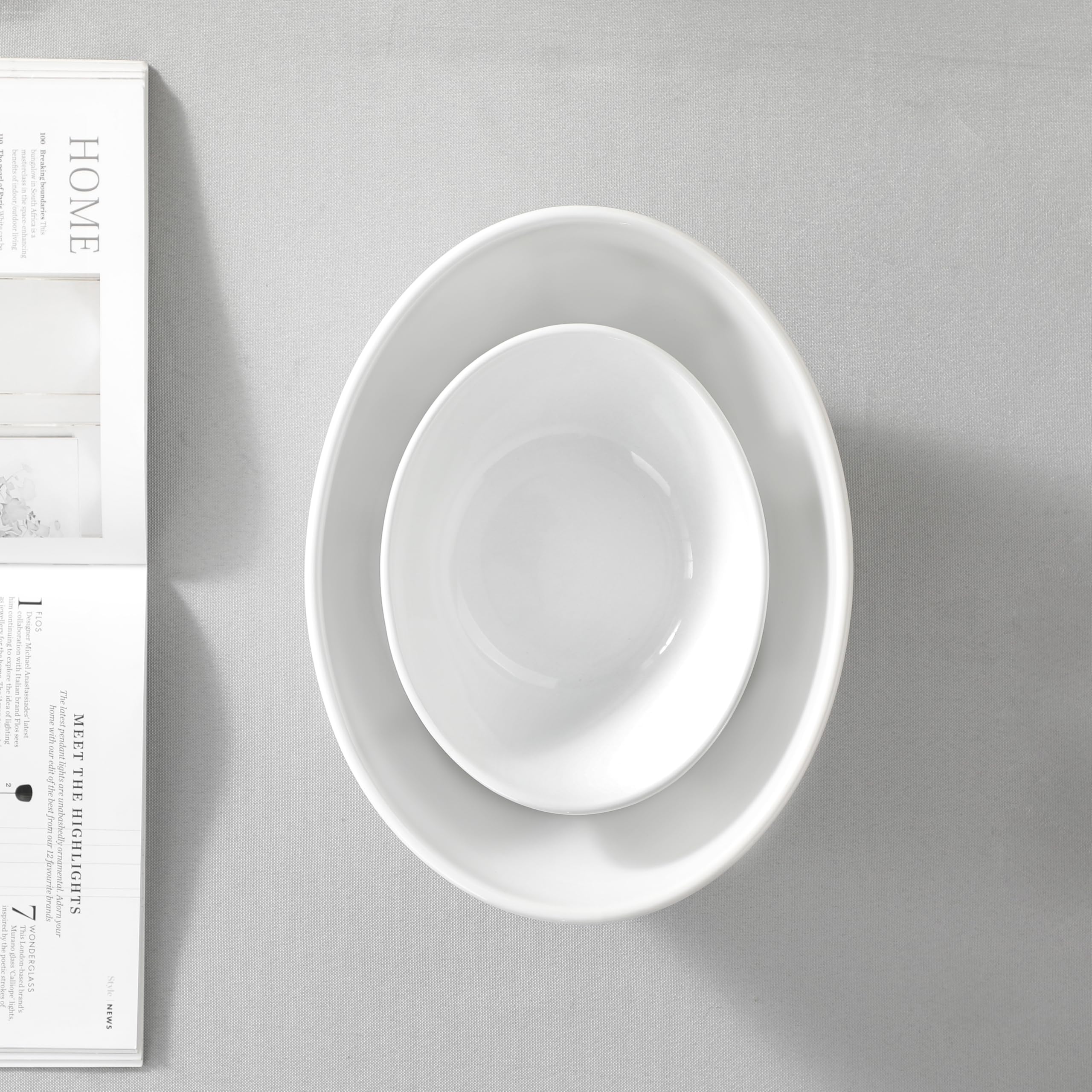 MALACASA generous 20oz upper and 60oz lower bowls support crowd-friendly portions.