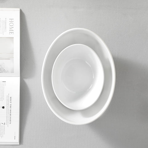 MALACASA generous 20oz upper and 60oz lower bowls support crowd-friendly portions.
