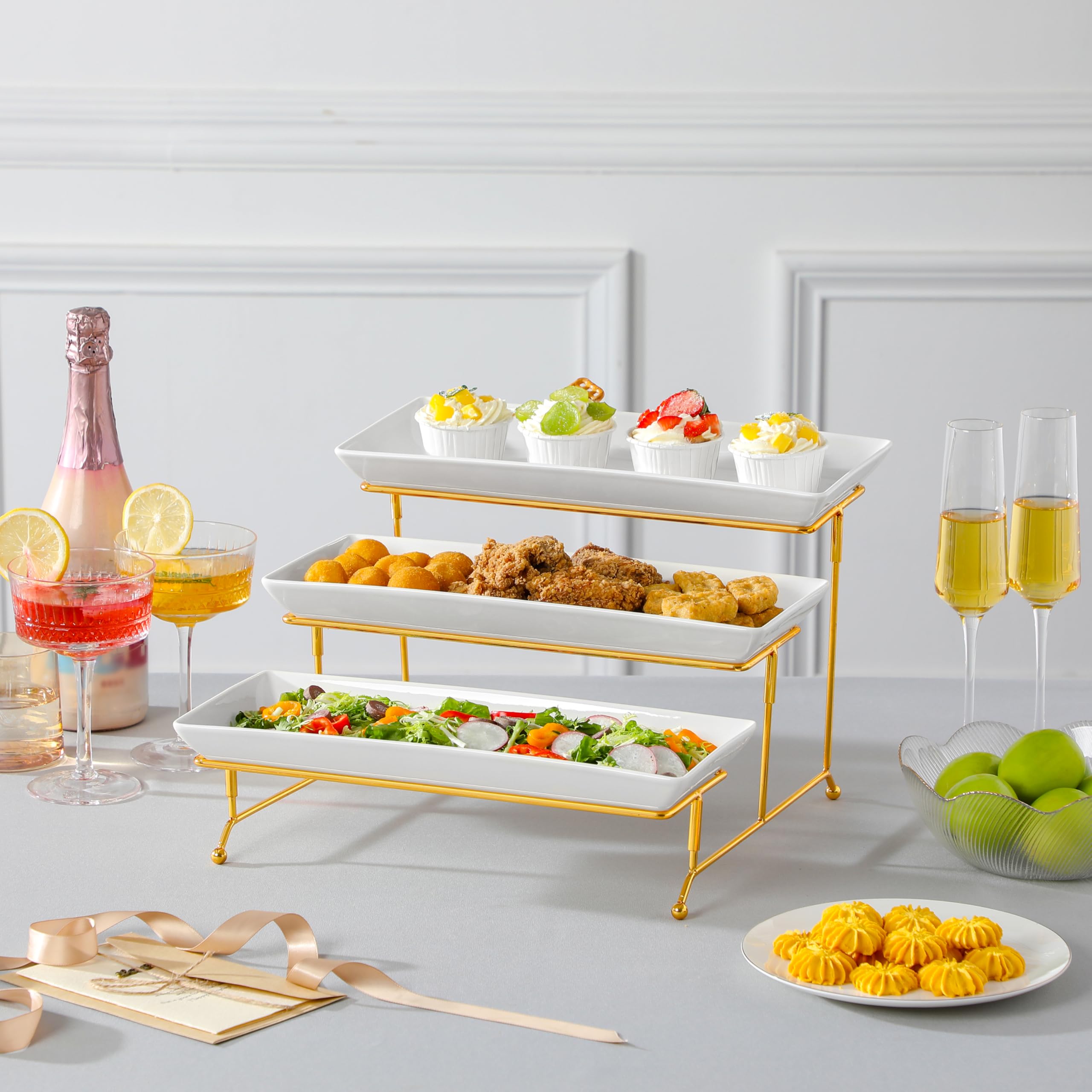 MALACASA gift-ready tier stand blending with any decor