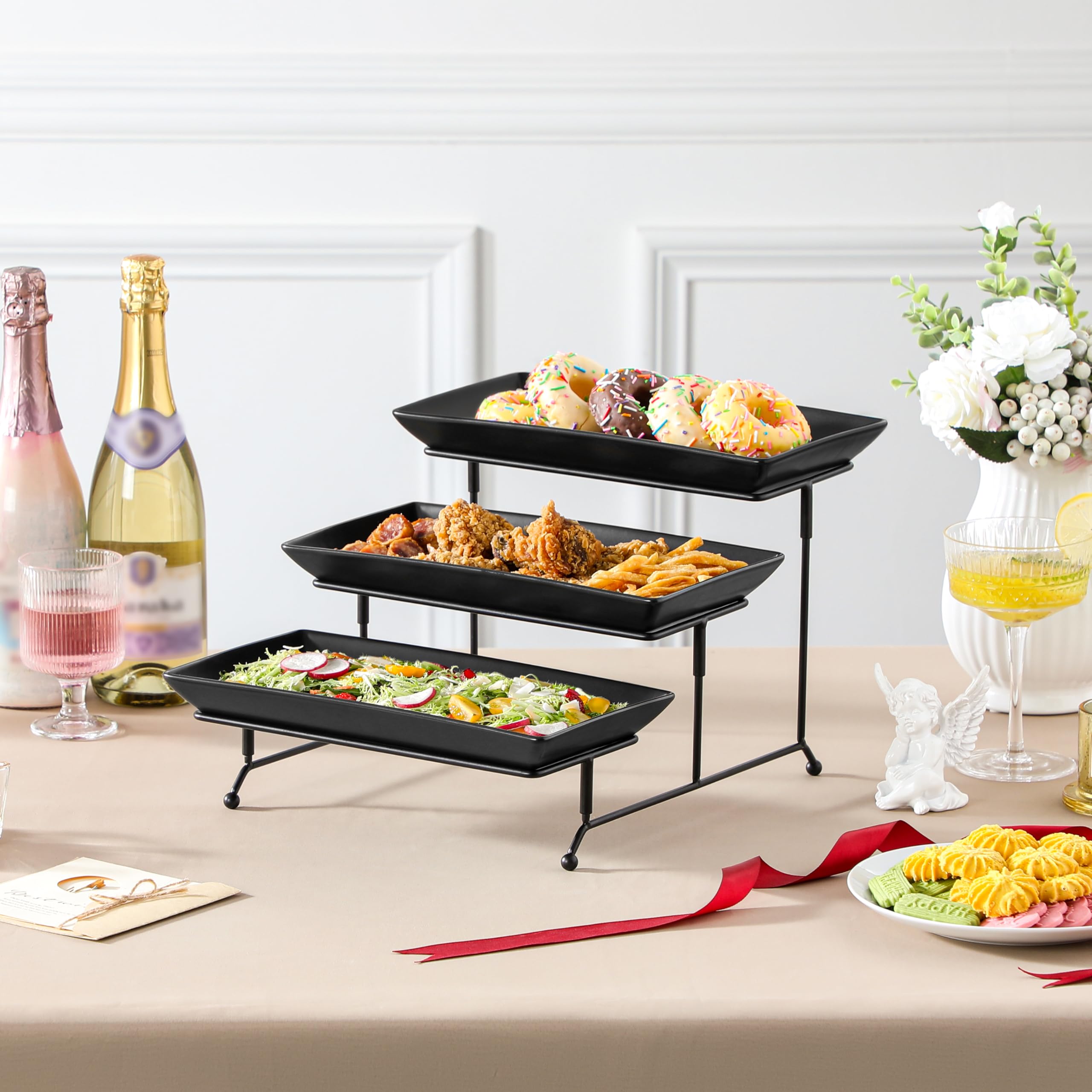 MALACASA gift-ready tiered stand makes a thoughtful housewarming or party present.