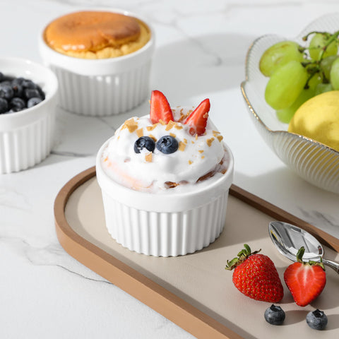 MALACASA ramekins resist high oven temperatures up to 500°F.
