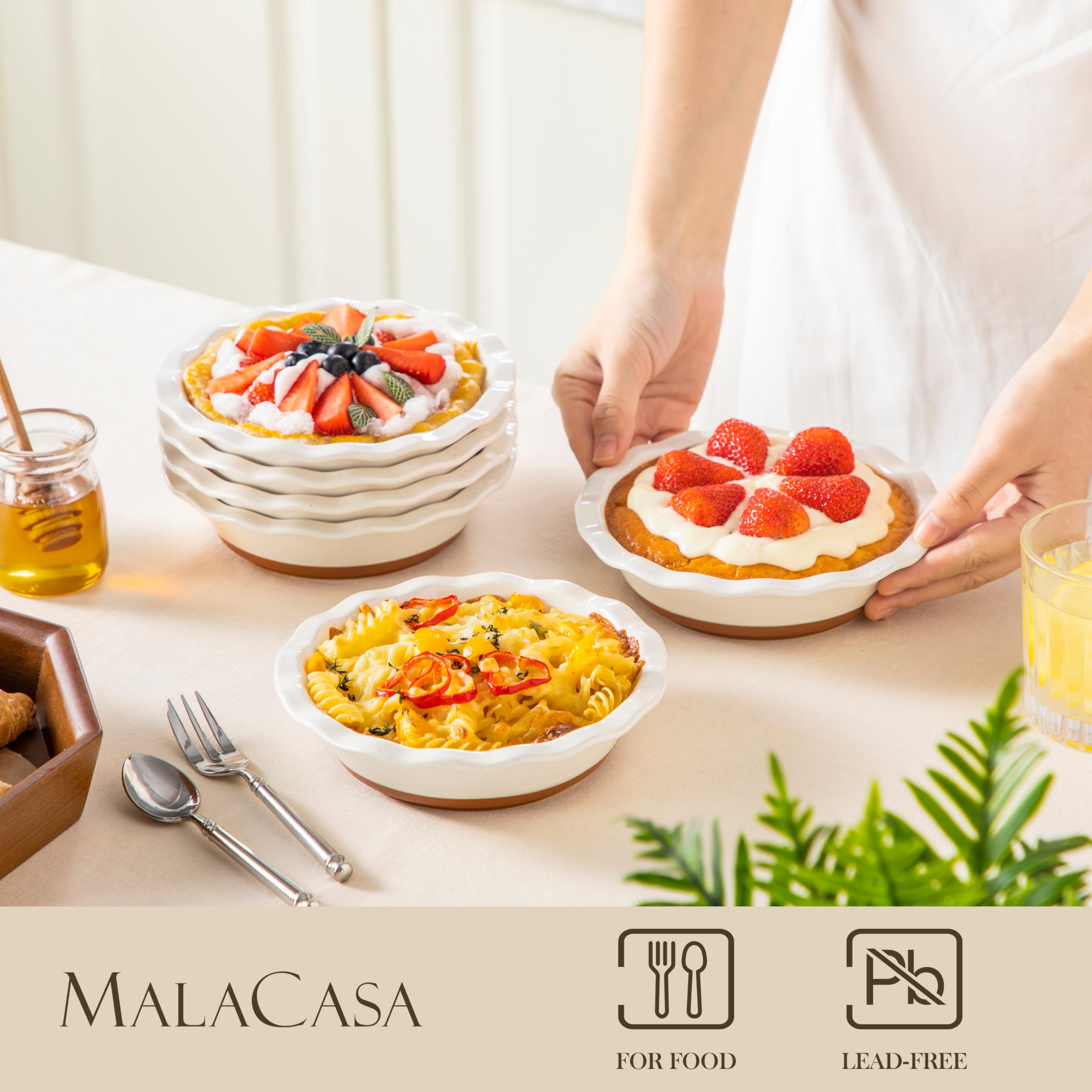 MALACASA khaki white finish adds subtle elegance to tableware