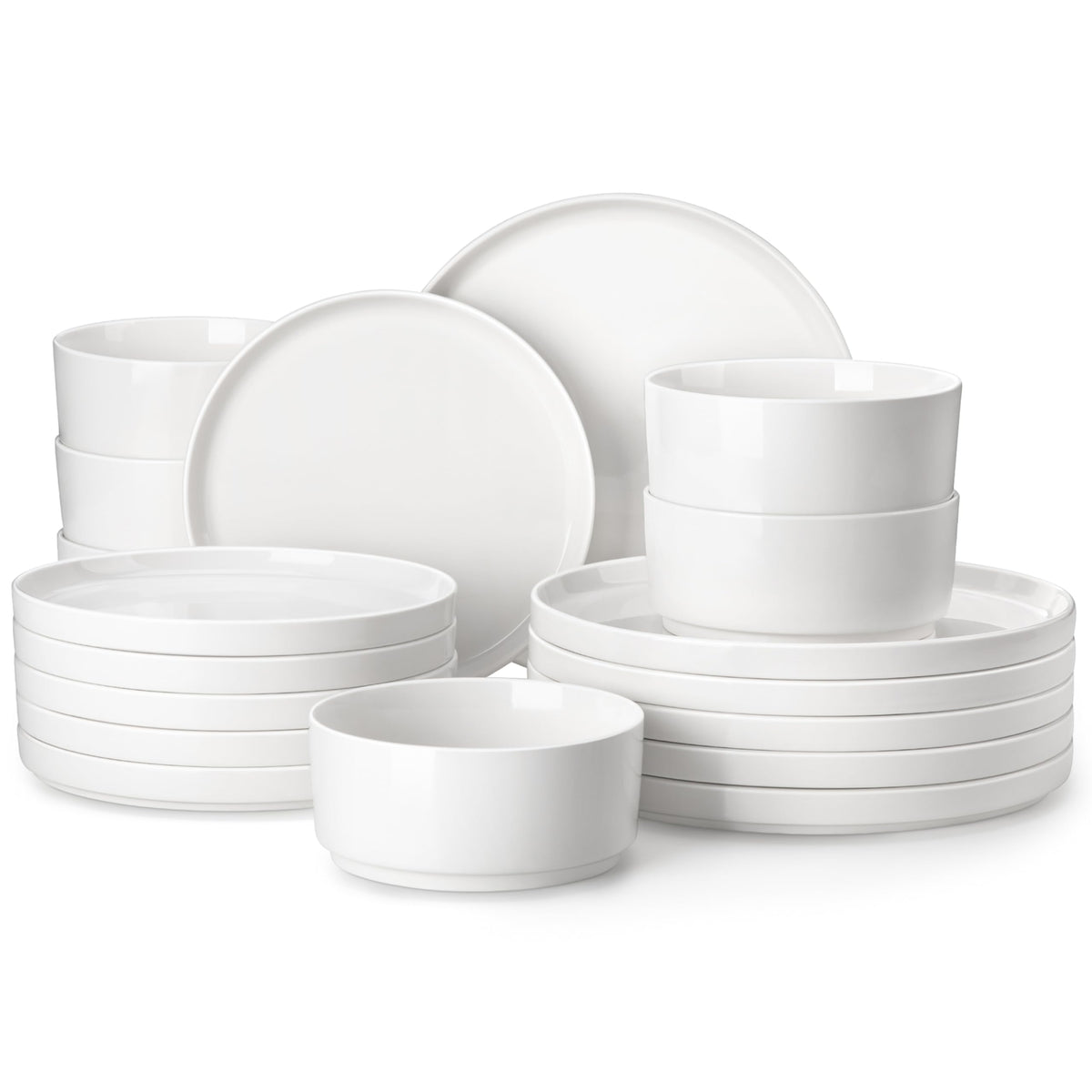 MALACASA Leah 10.25-inch dinner plate with chip-resistant porcelain for everyday dining.