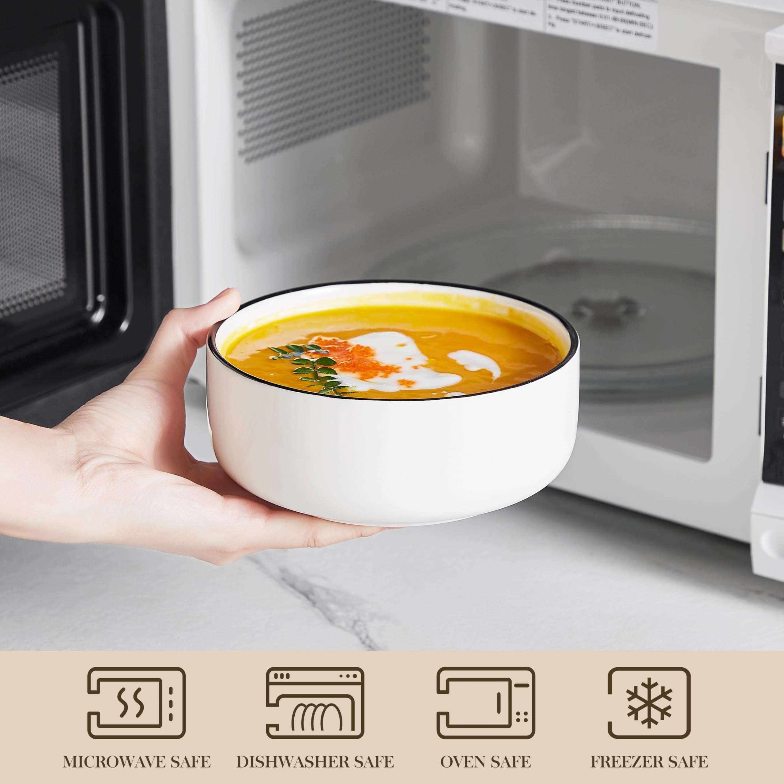 MALACASA LUNA 24 oz capacity bowl perfect for generous servings