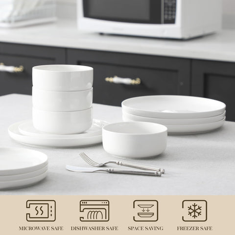 Malacasa Luna flat-dining set, modern table setting for everyday use