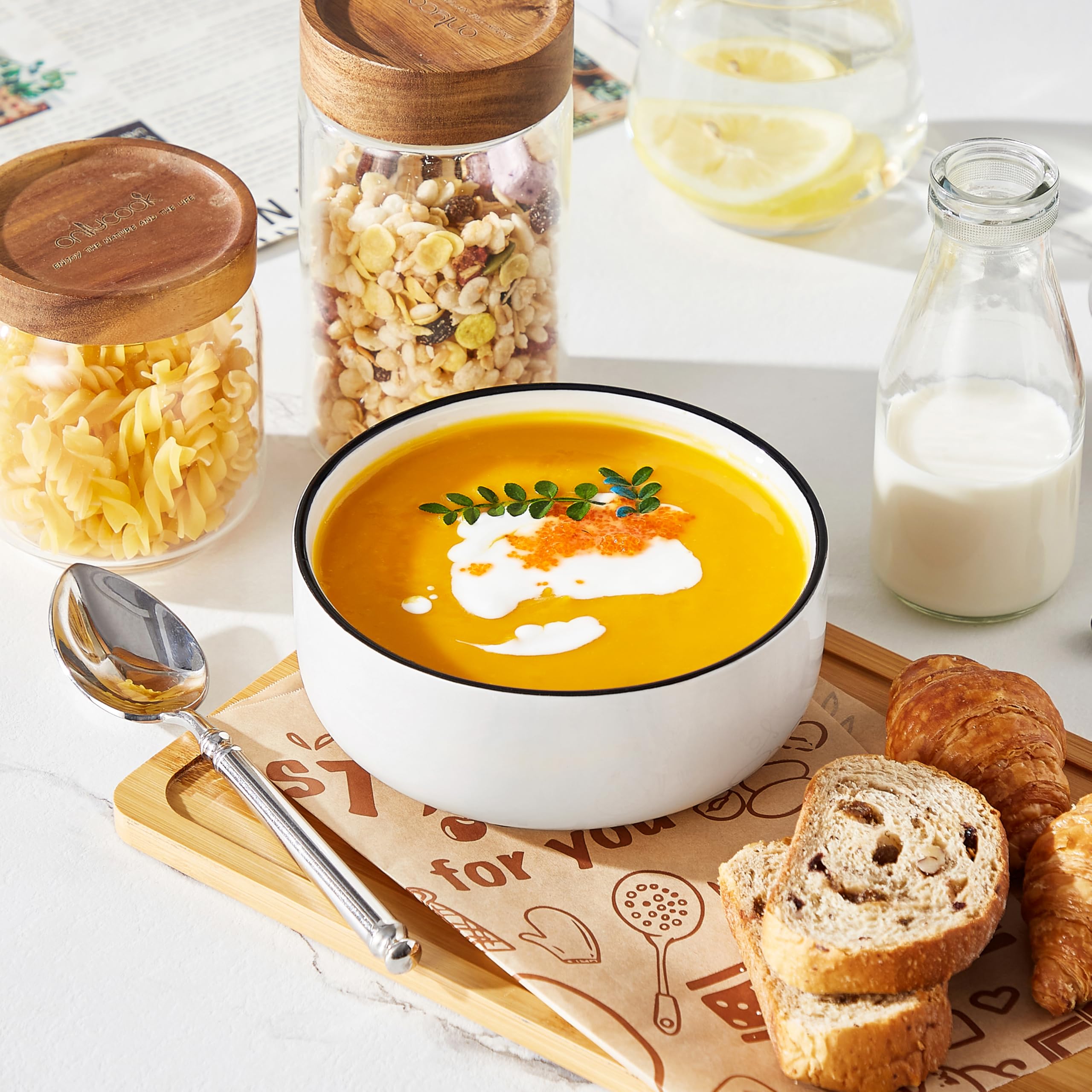 MALACASA LUNA bowls safe for microwave reheats and oven use