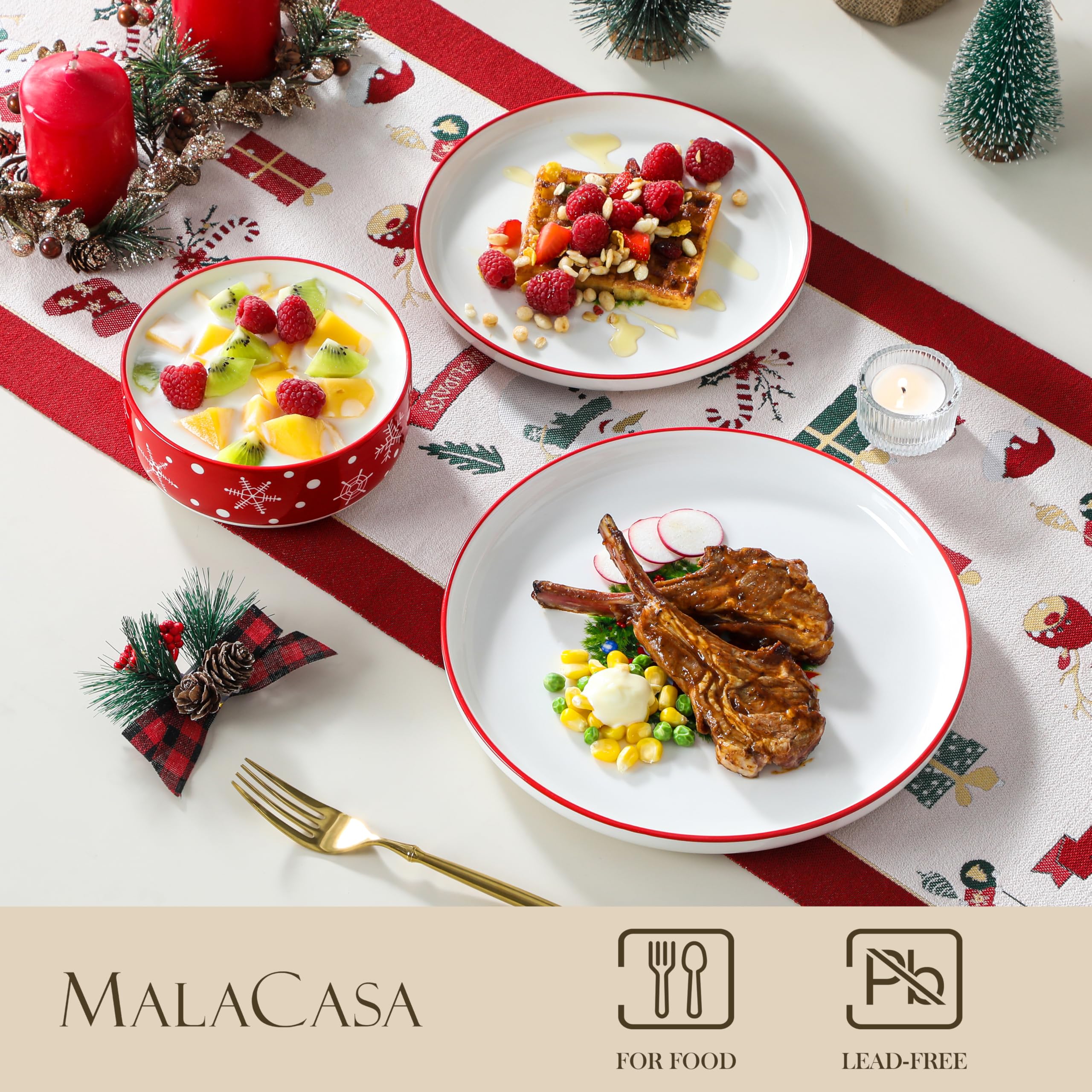MALACASA Luna Santa cereal bowl ideal for breakfast or dessert servings