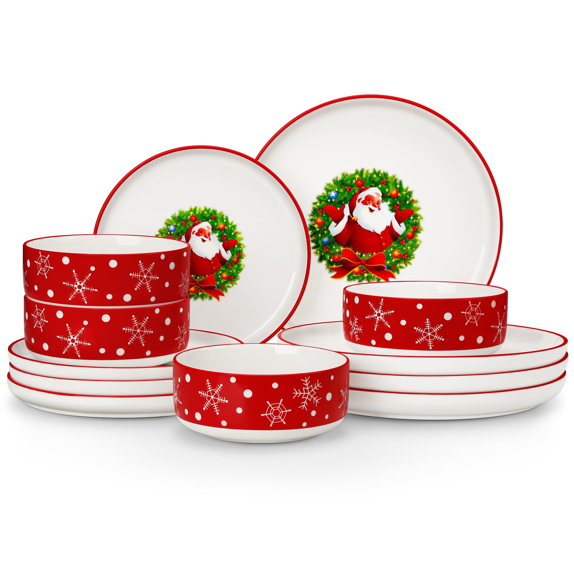 MALACASA Luna Santa dinner plate with festive motif for holiday dining