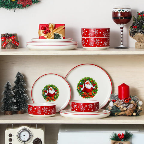 MALACASA Luna Santa holiday table setting suited for family gatherings