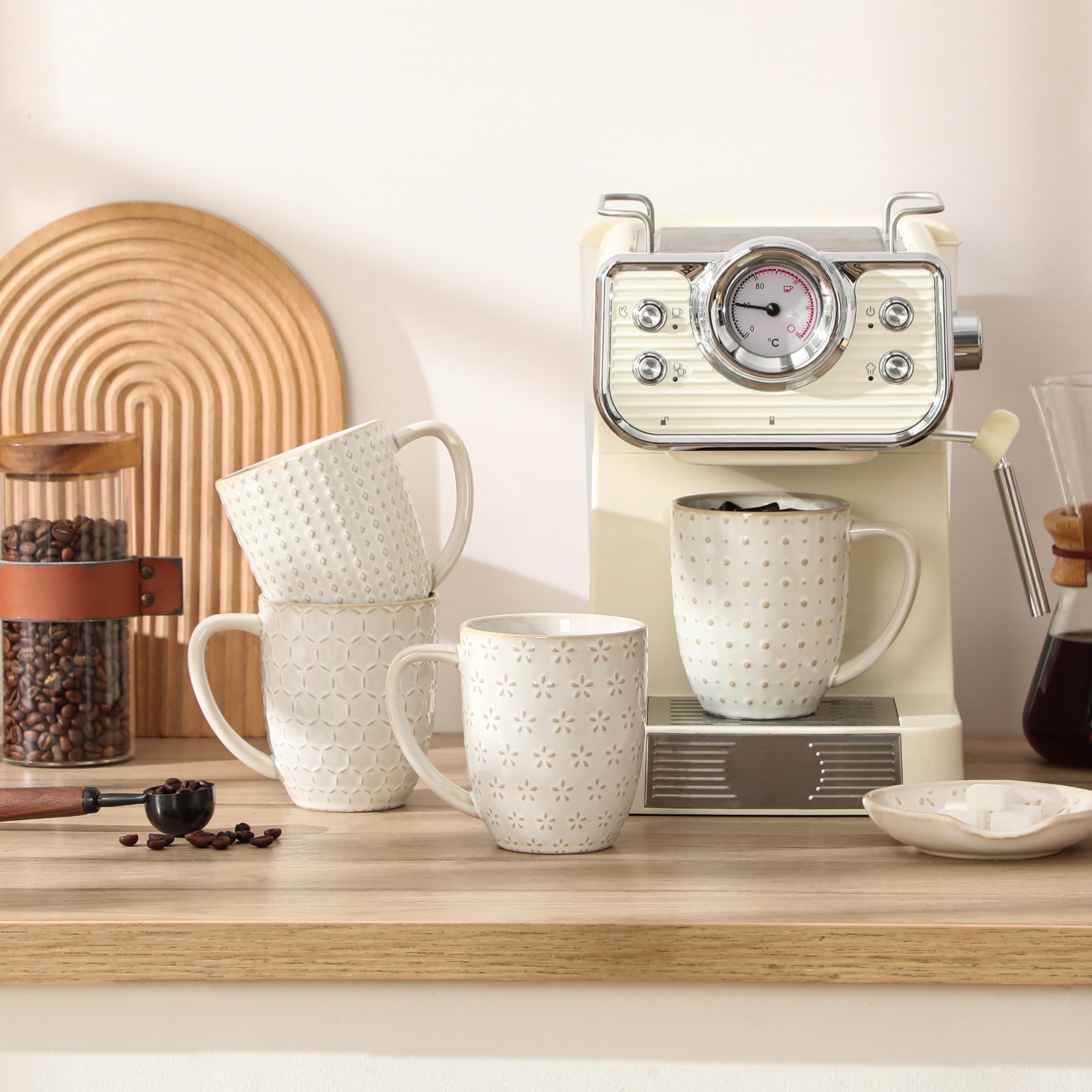 MALACASA Lydia 16oz capacity mug designed for generous servings of coffee or tea.