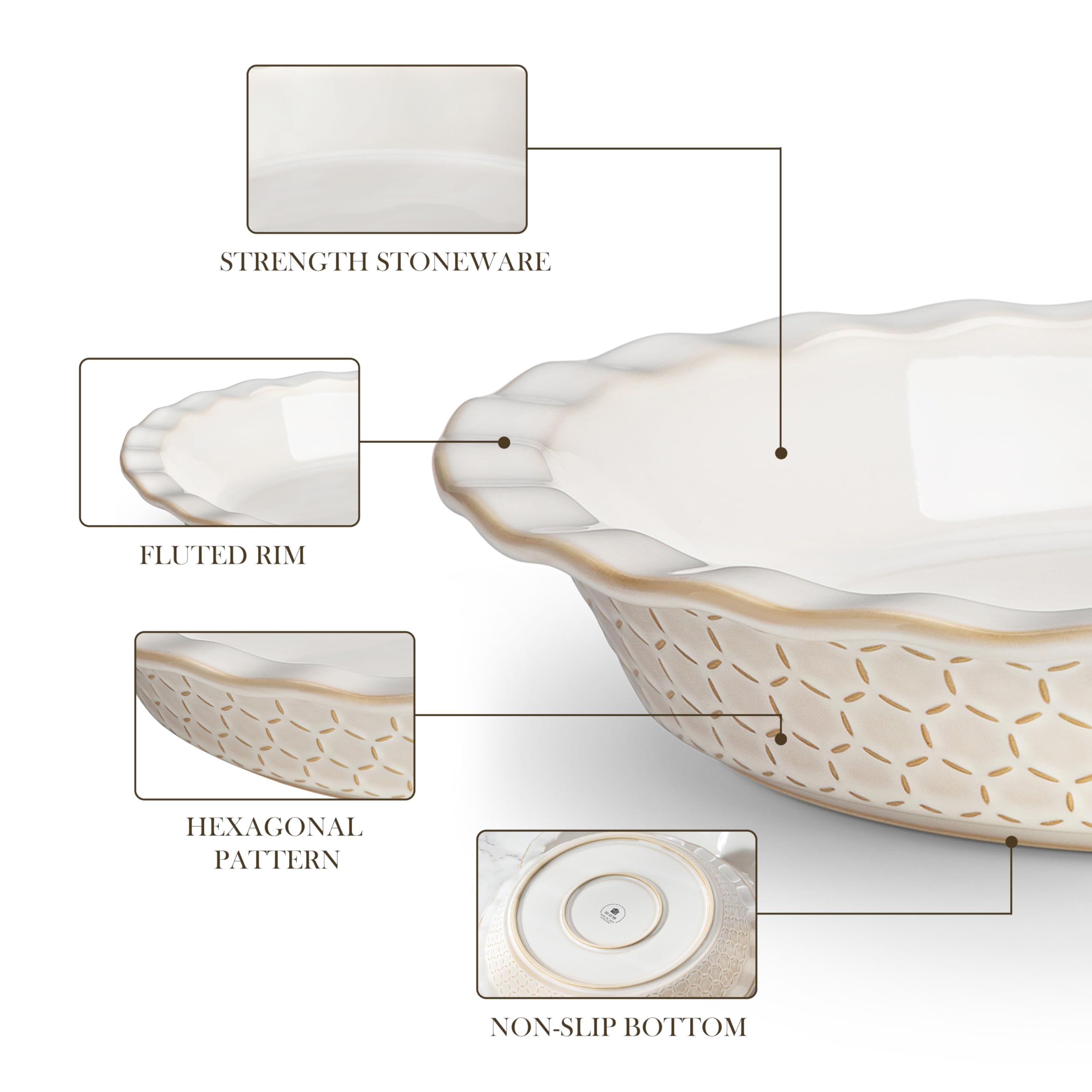 Malacasa Lydia 9-inch deep dish ideal for pies, quiches, and tarts.