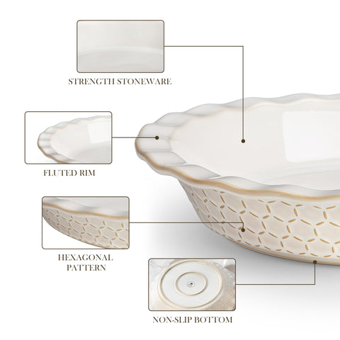 Malacasa Lydia 9-inch deep dish ideal for pies, quiches, and tarts.