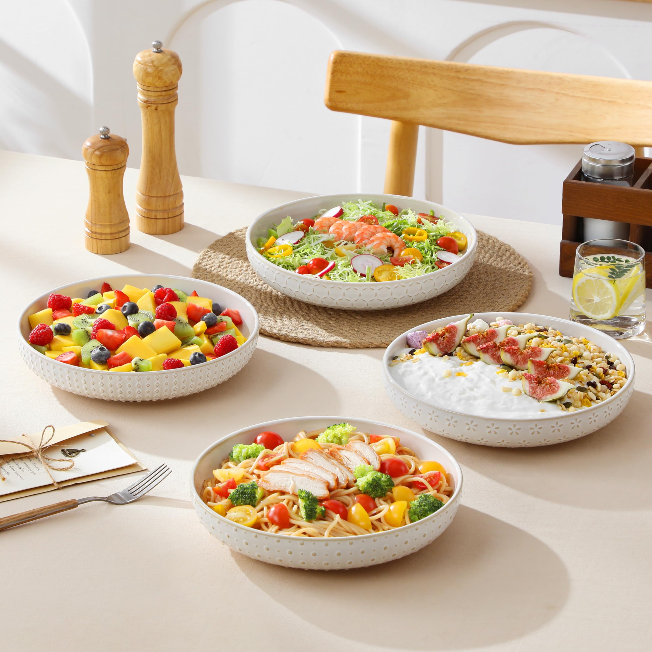 MALACASA LYDIA 9.5-inch bowls with generous portion space