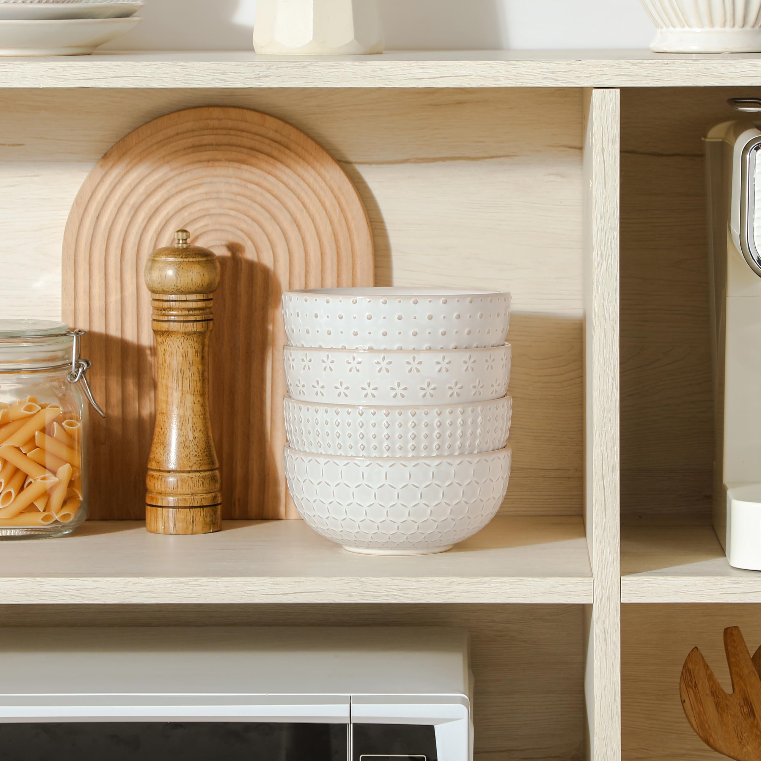 MALACASA Lydia bowls are microwave and dishwasher safe for easy care.