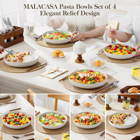 MALACASA LYDIA dishwasher-safe bowls for effortless cleaning
