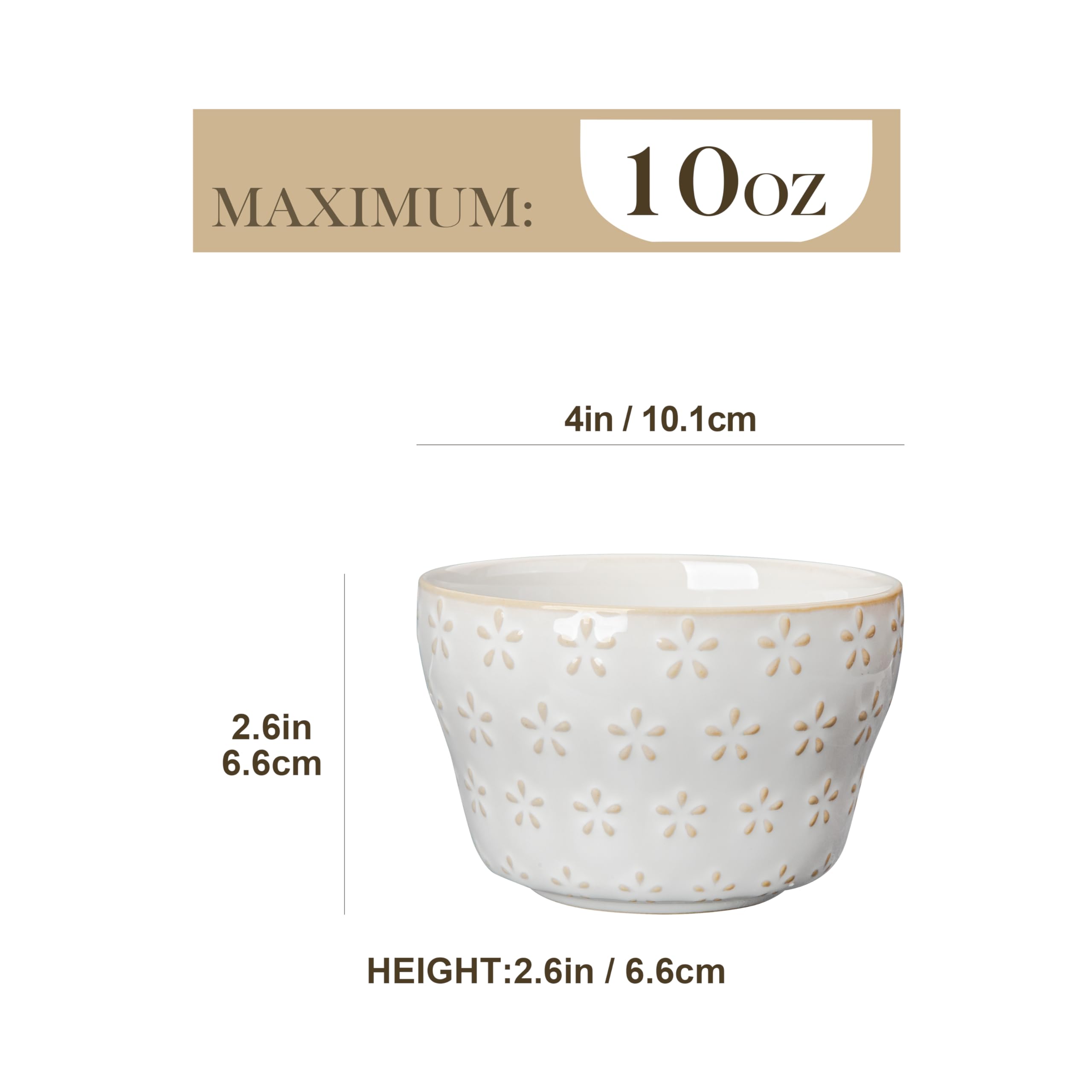 MALACASA Lydia embossed dessert cups add sophistication to any table setting.