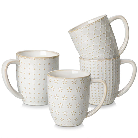 MALACASA Lydia embossed pattern A mug with a raised motif for stylish daily use.