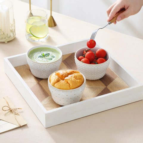 MALACASA Lydia Arctic White bowls pair with any tableware for cohesive dining aesthetics.